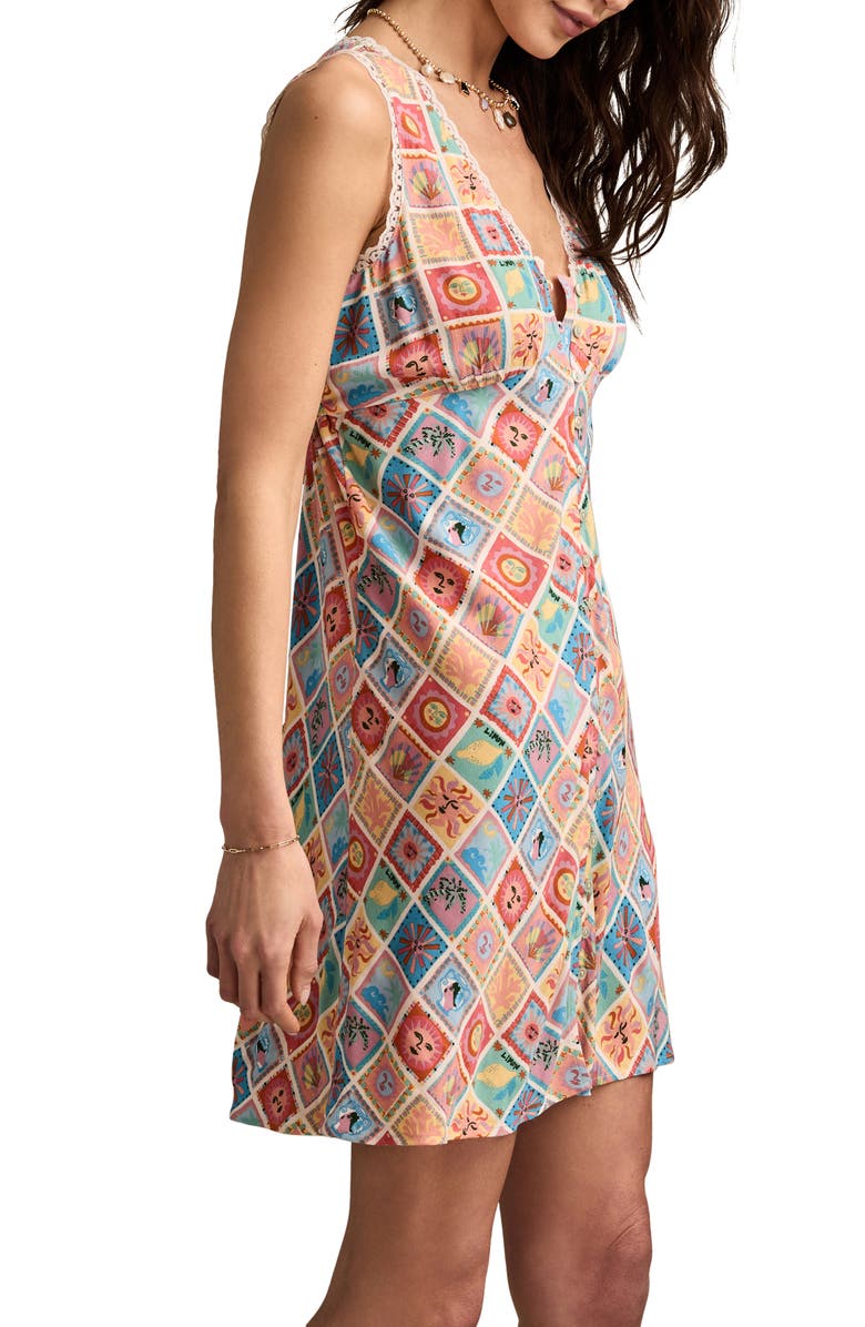 Lucky Brand Femme Mix Print Minidress, Alternate, color, 