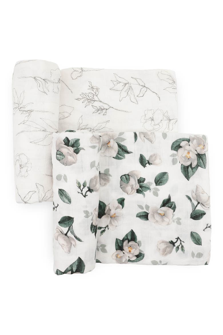 2-Pack Organic Cotton Muslin Swaddle Blanket, Main, color, MAGNOLIA