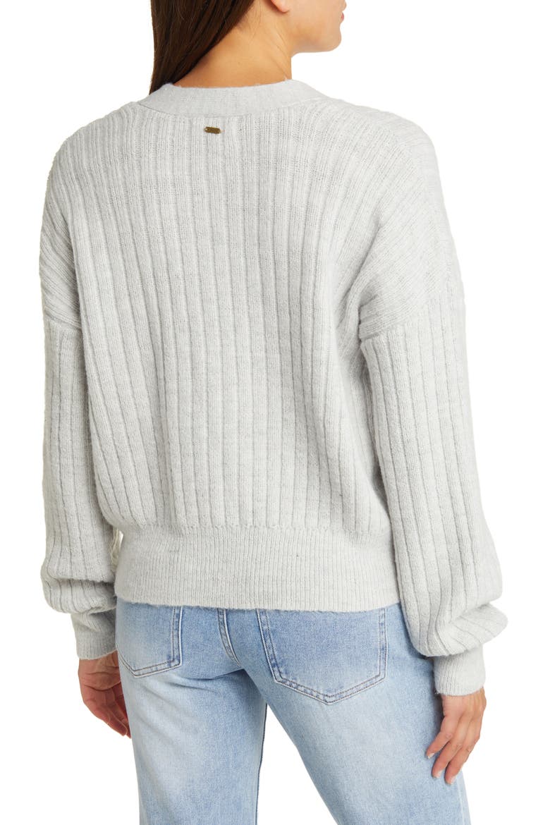 Afterglow V-Neck Cardigan, Alternate, color, LIGHT GREY HEATHER