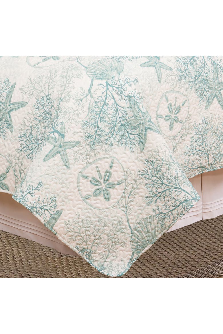 Ocean Treasures Starfish Sand Dollar Quilt Set, Alternate, color, Blue