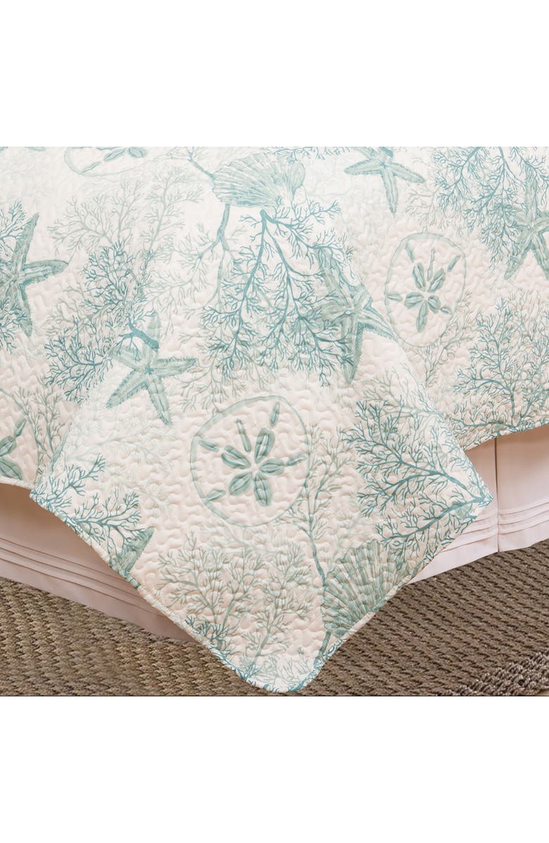 C&F Home Ocean Treasures Starfish Sand Dollar Quilt Set, Alternate, color, Blue