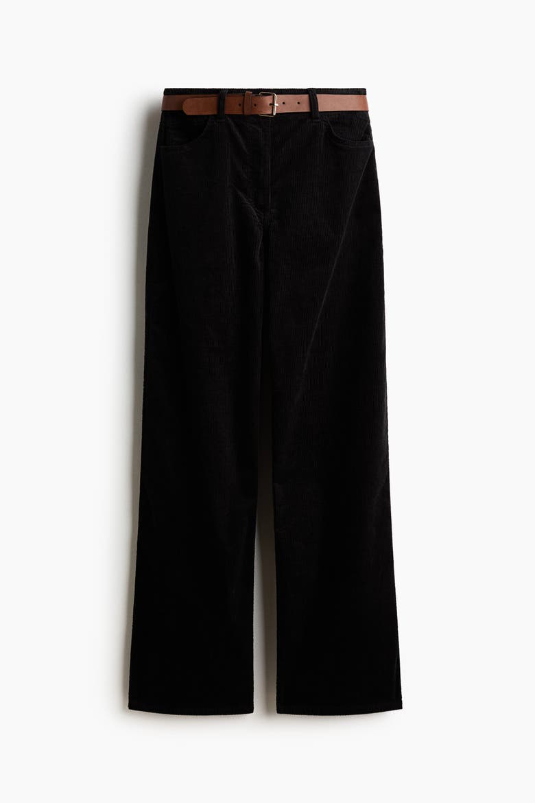 Cotton Corduroy Pants, Alternate, color, Black