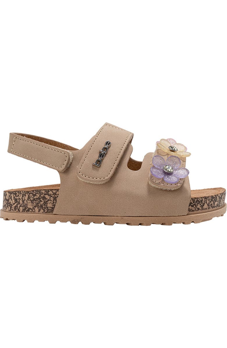 bebe Kids' Blossom Footbed Sandal, Alternate, color, Tan