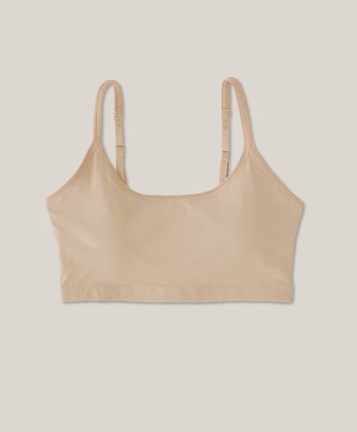 Pact Organic Cotton Everyday Strappy Scoop Bralette In Brown