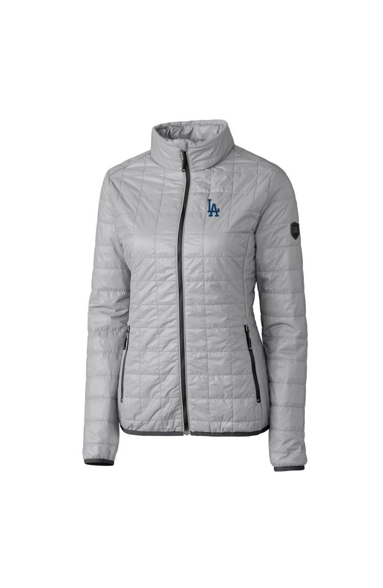 Cutter & Buck Women's Cutter & Buck Gray Los Angeles Dodgers Rainier PrimaLoft Eco Full-Zip Puffer Jacket, Alternate, color, 