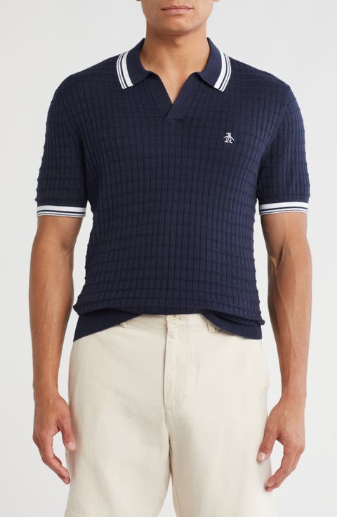 Cotton Grid Knit Polo