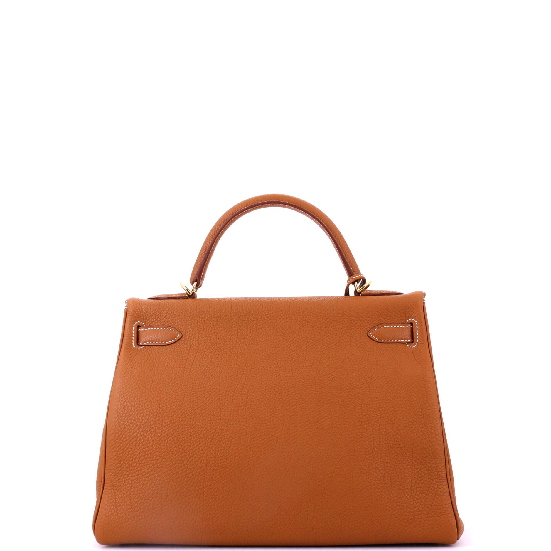 Pre-Owned Hermes Kelly Handbag Brown Togo with Gold Hardware 32, Alternate, color, Gold