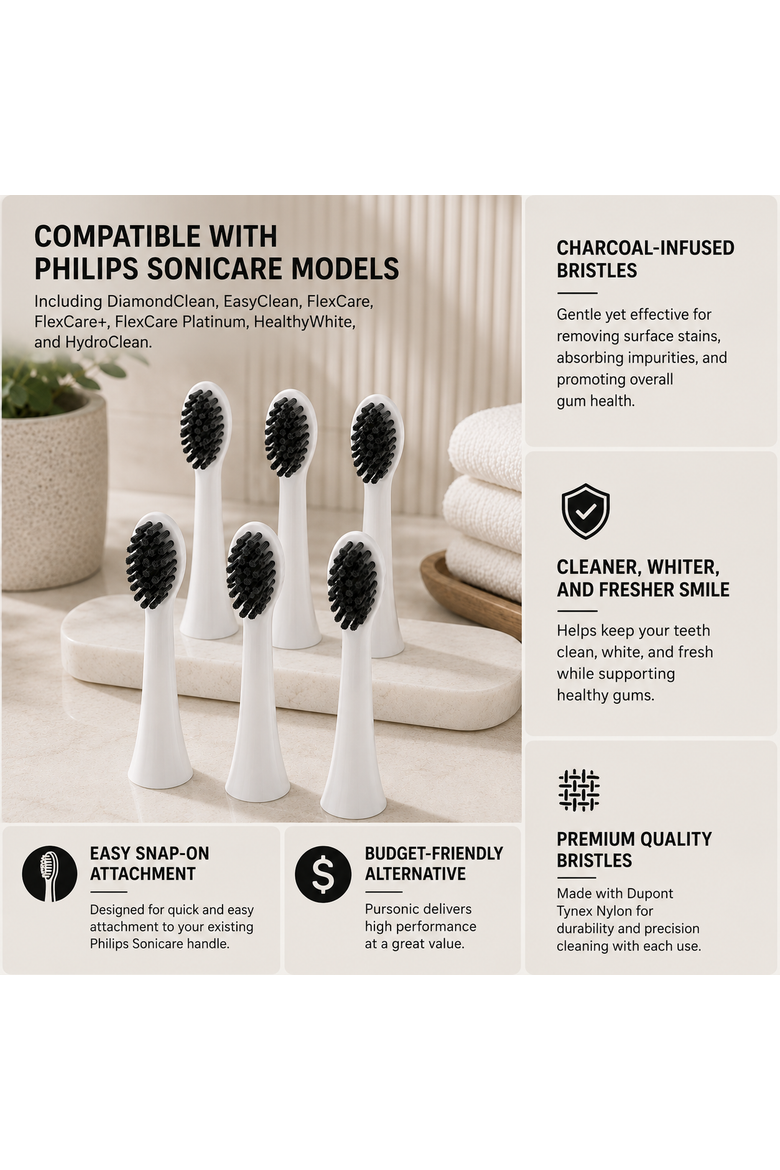 Electric Toothbrush Replacement Brush Heads, Alternate, color, White