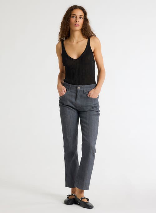 Majestic Filatures Novelty Metallic Rib V-neck Tank In Black