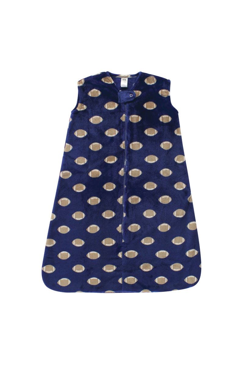 Hudson Baby Plush Flannel Sleep Sack, Main, color, Football