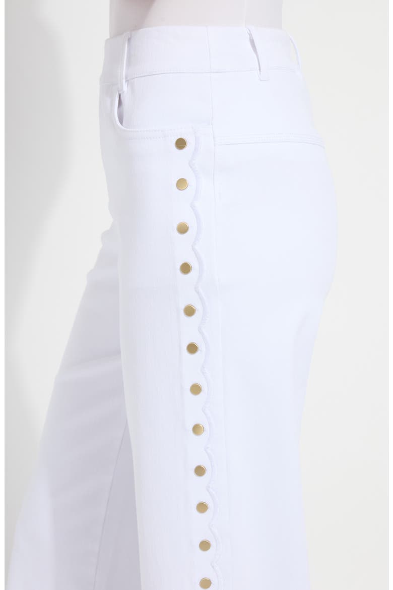 Willa Scallop Studded Crop Jeans, Alternate, color, WHITE