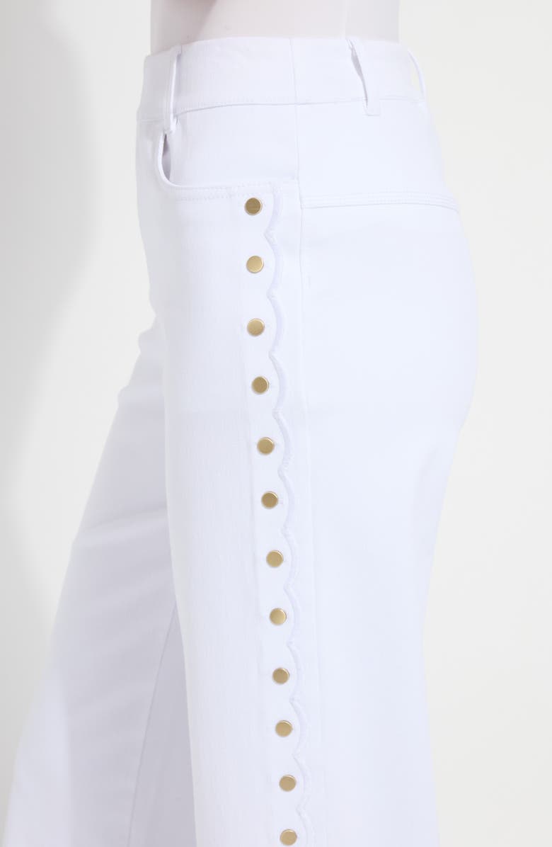 Lysse Willa Scallop Studded Crop Jeans, Alternate, color, White