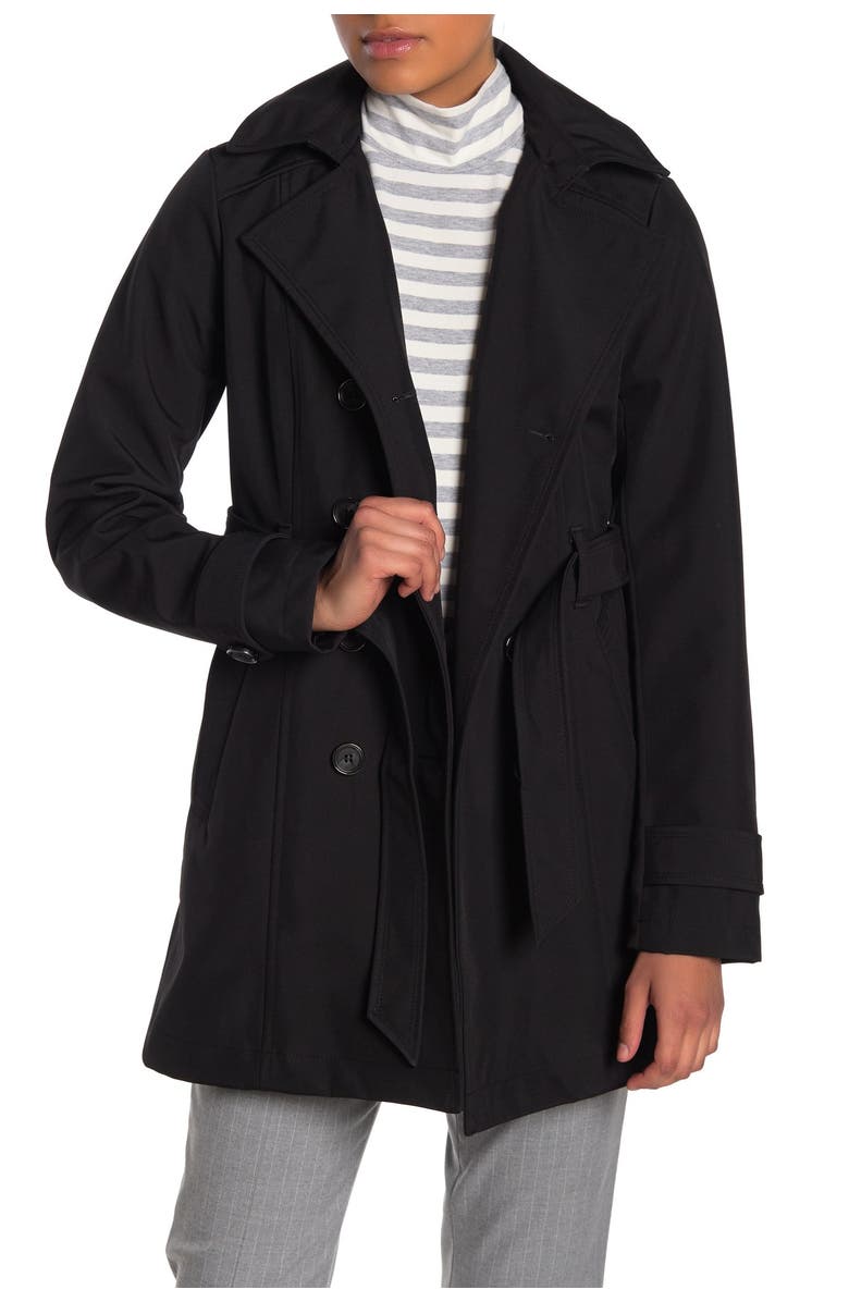 Sebby Soft Shell Double Breast Water Resistant Trench Coat, Main, color,