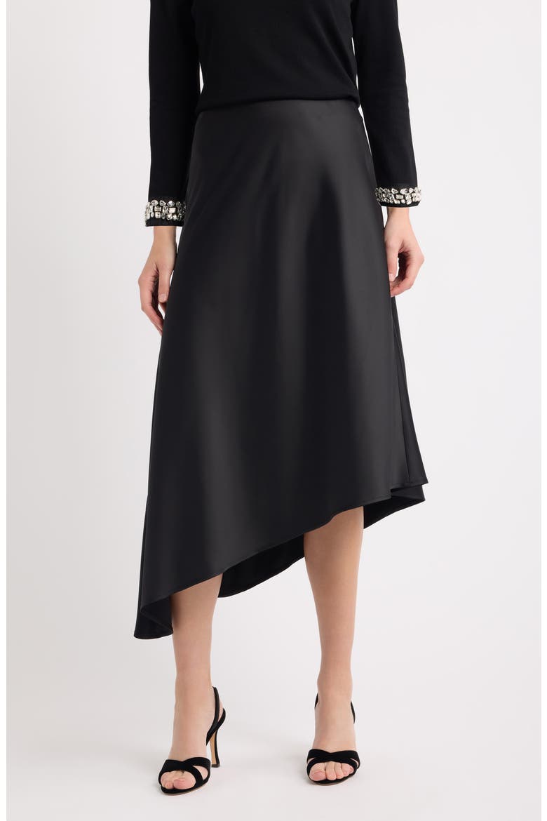 Asymmetrical Bias-Cut Midi Skirt, Main, color, ANNE BLACK