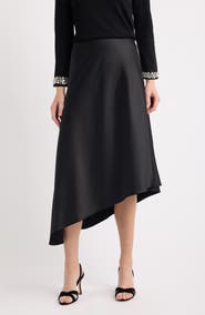 Anne Klein Asymmetrical Bias-Cut Midi Skirt