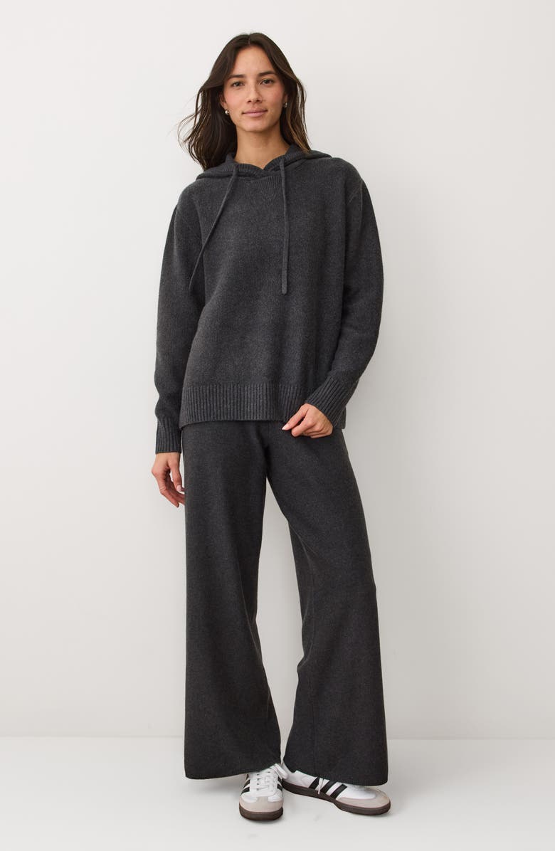 Marine Layer Chalet Cotton Blend Knit Hoodie, Alternate, color, Charcoal