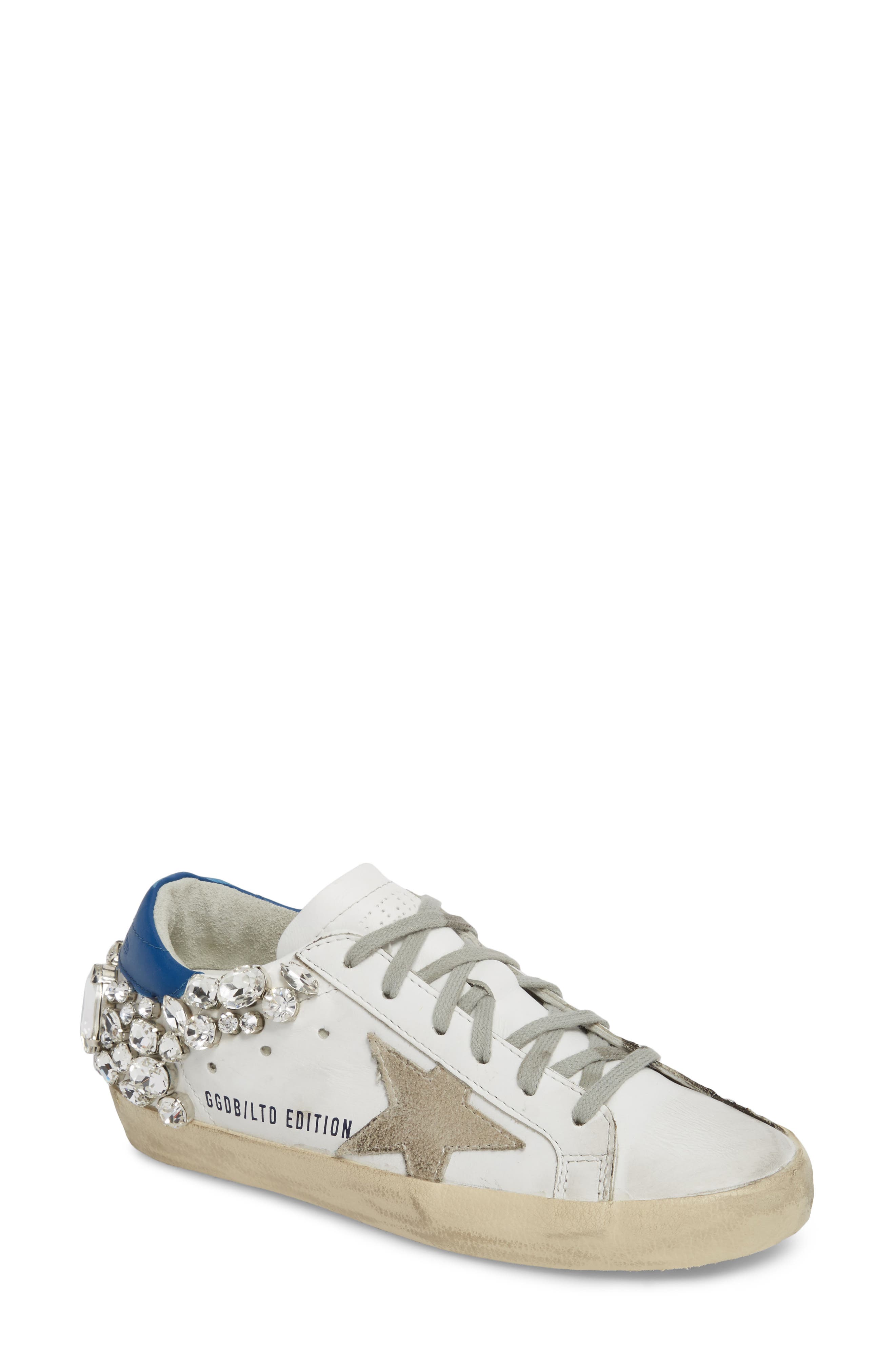 Superstar Embellished Sneaker, Main, color, WHITE/ GREY