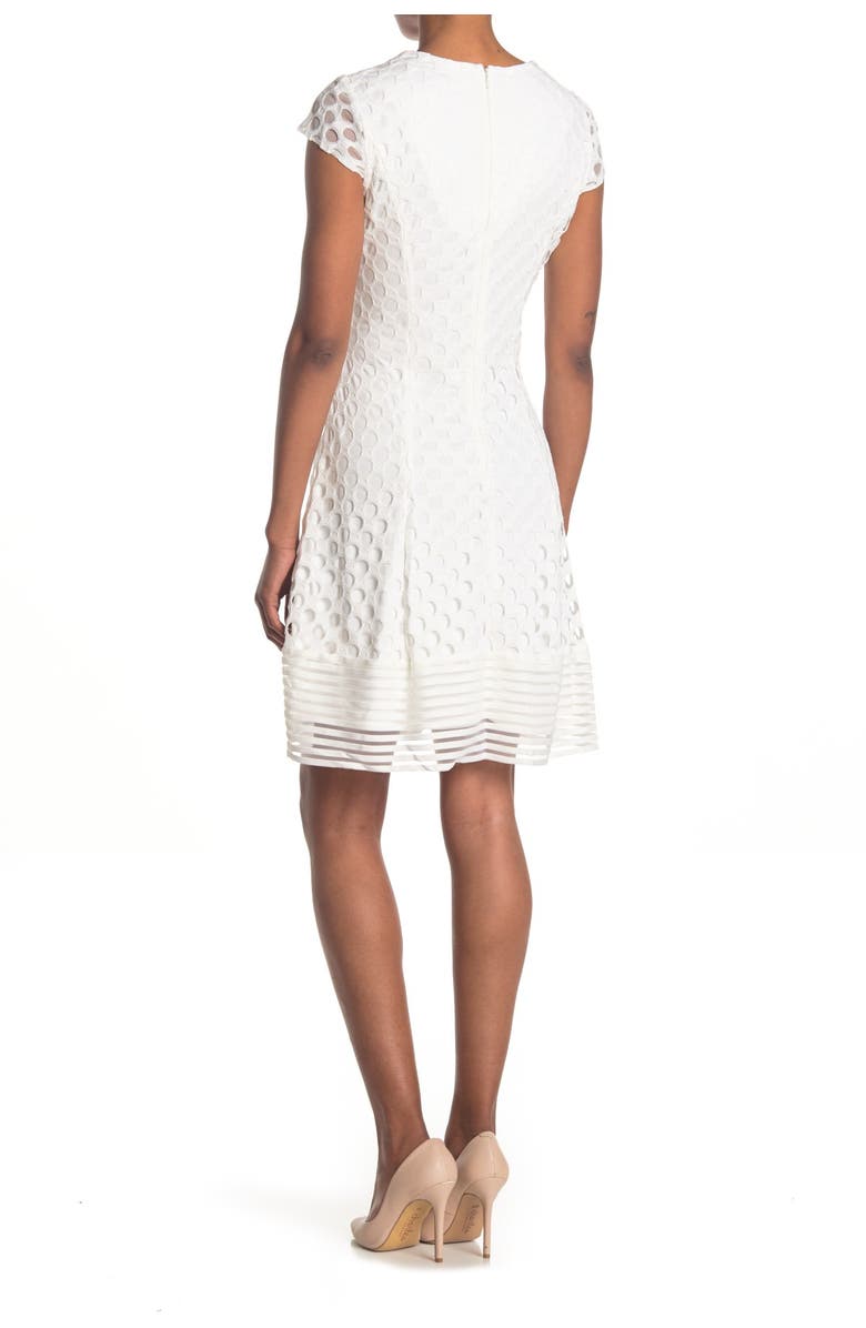 SANDRA DARREN Cap Sleeve Circle Lace Fit N Flare Dress, Alternate, color, 