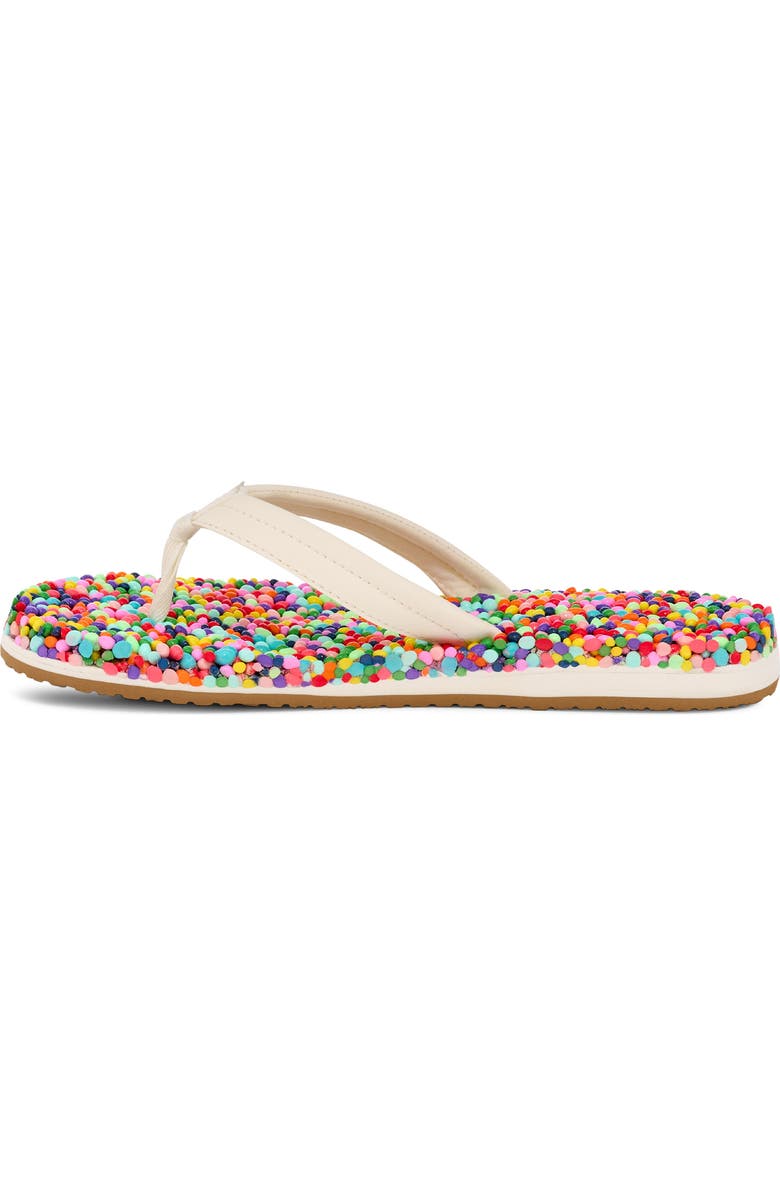 Sanuk Bubblecush Flip Flop, Alternate, color, Rainbow Confetti
