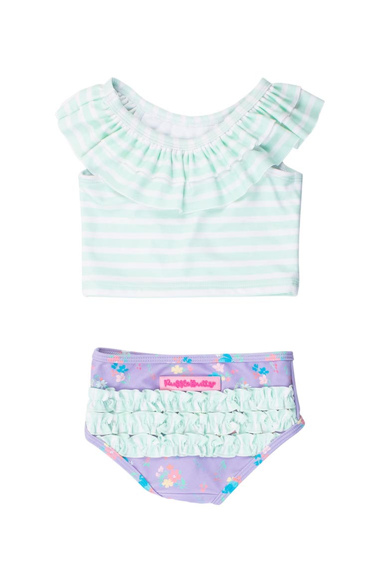 UPF50 Sun Protected Ruffle Tankini, Alternate, color, Purple Garden