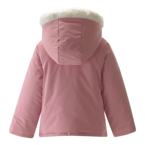 Rachel Riley Pink Faux Fur Trim Coat In Pink