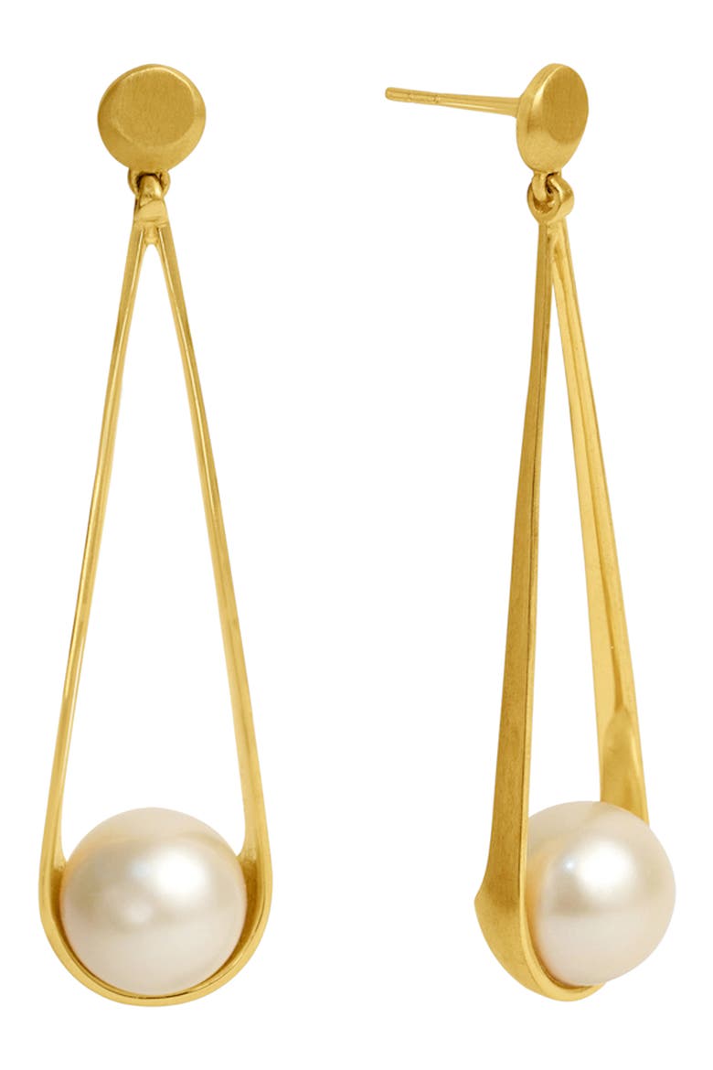 Ipanema Drop Earrings, Alternate, color, PEARL/ GOLD