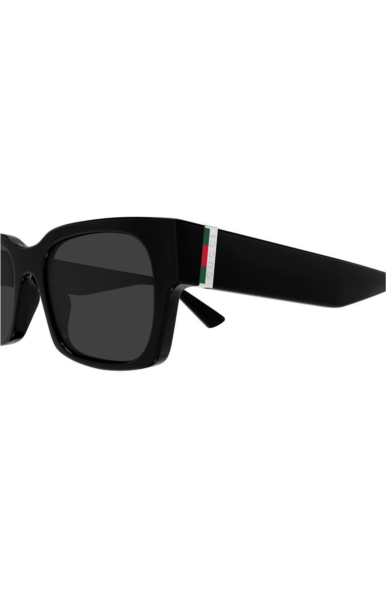 Gucci 52mm Rectangular Sunglasses, Alternate, color, Black