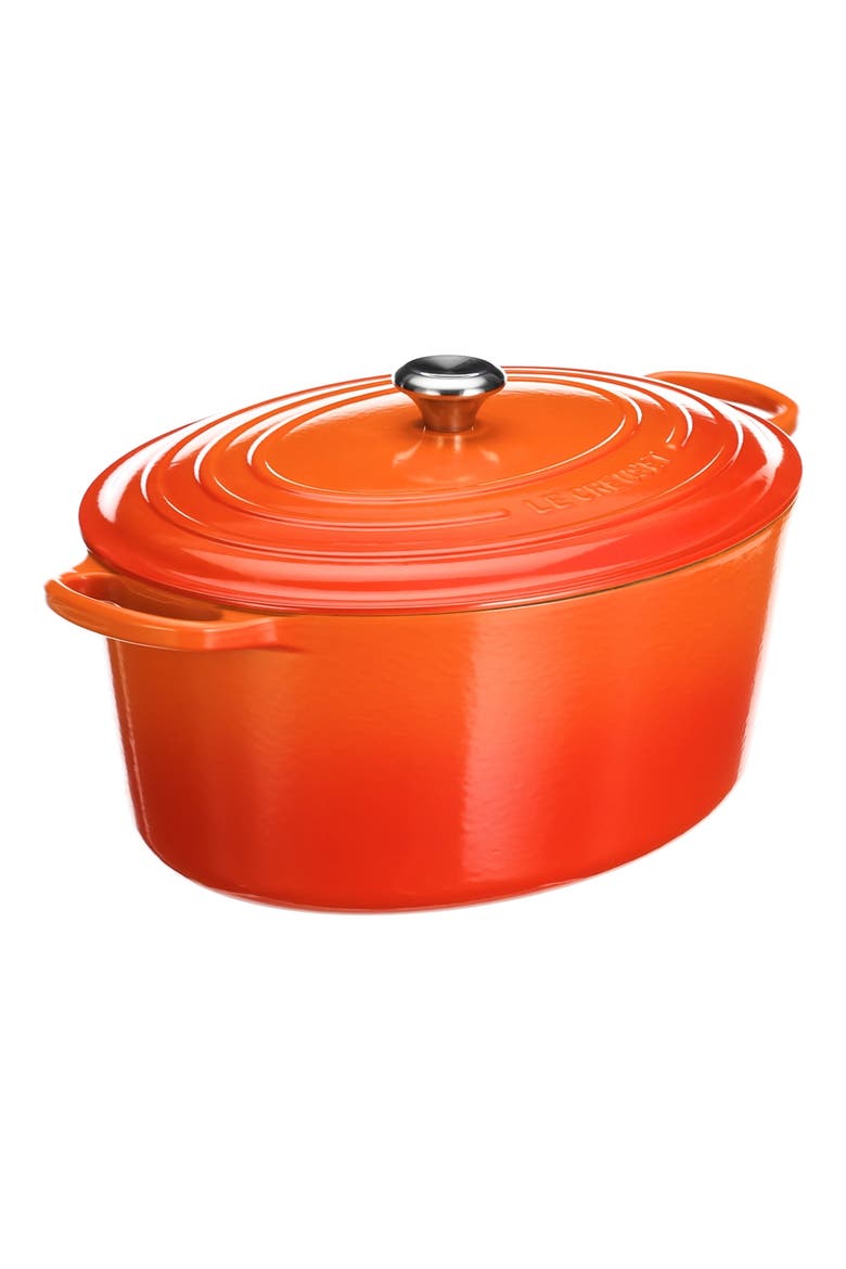 Signature 15 1/2-Quart Oval Enamel Cast Iron French/Dutch Oven, Alternate, color, FLAME