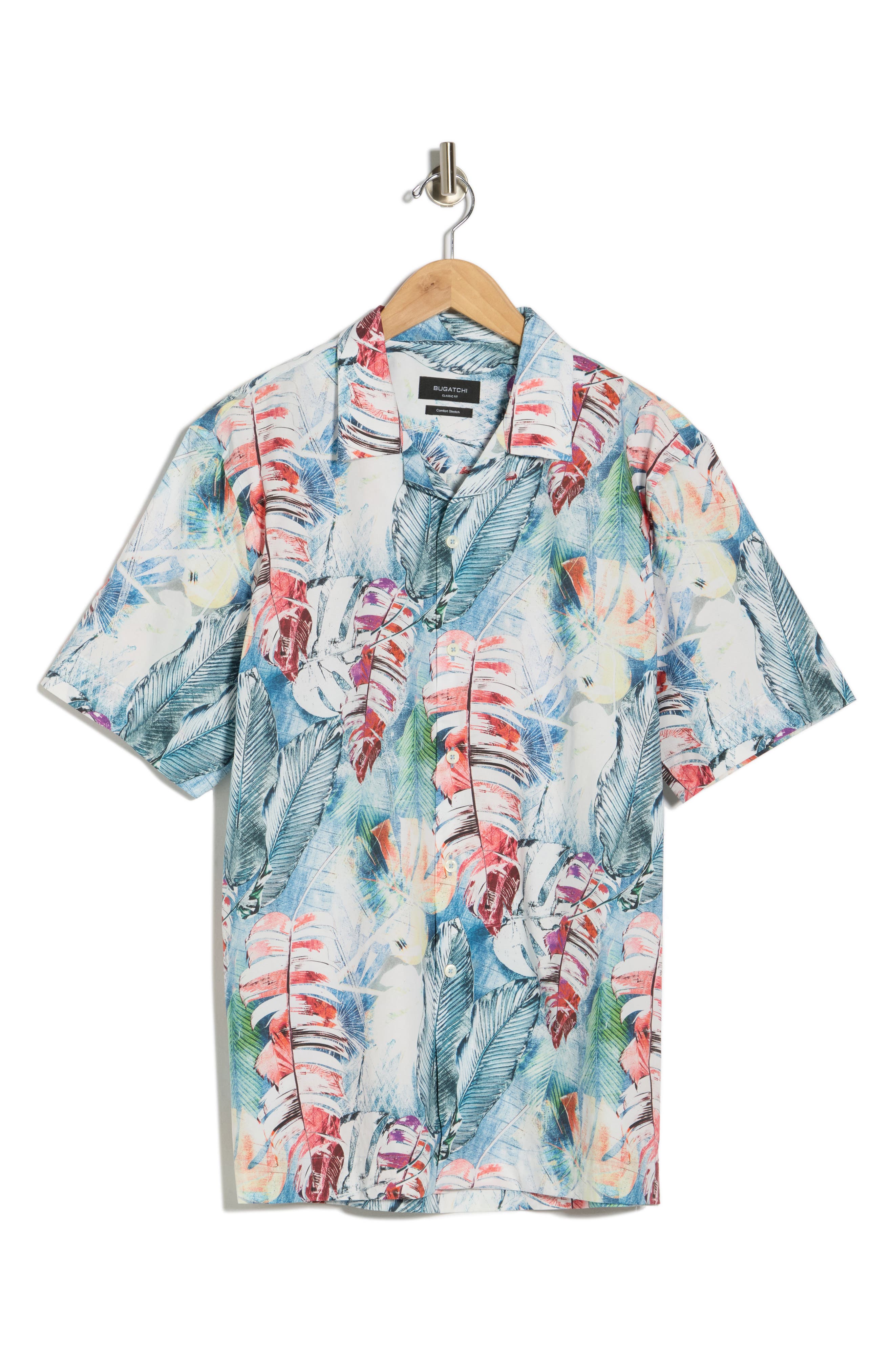 Bugatchi Jackson Comfort Stretch Short Sleeve Shirt | Nordstromrack