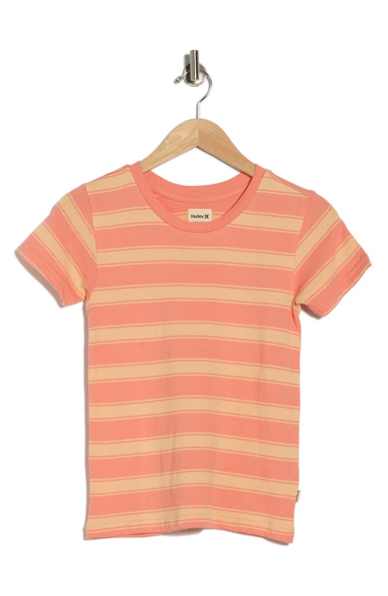 Hurley Better Days Stripe Tee, Main, color, Burnt Coral