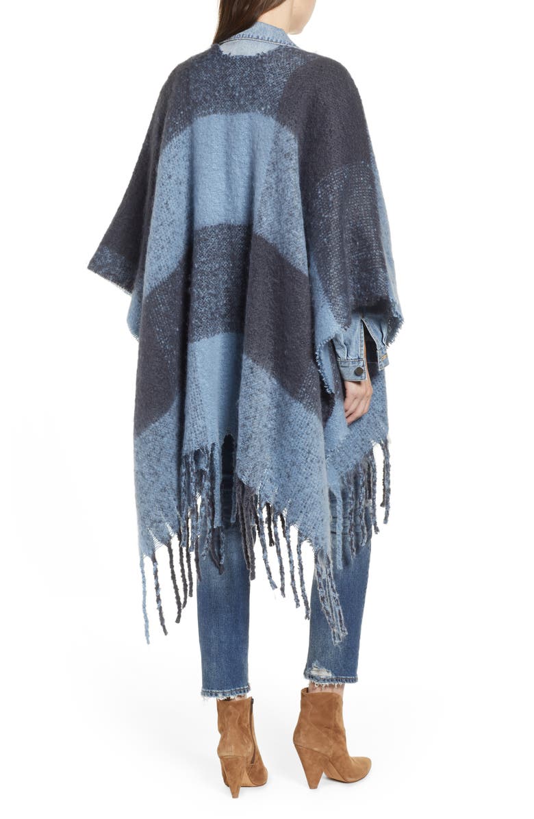 Free People Hampton Plaid Fringe Ruana, Alternate, color, 