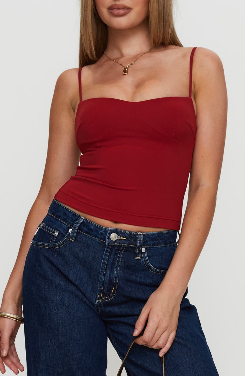 Princess Polly Evanda Camisole, Main, color, Burgundy