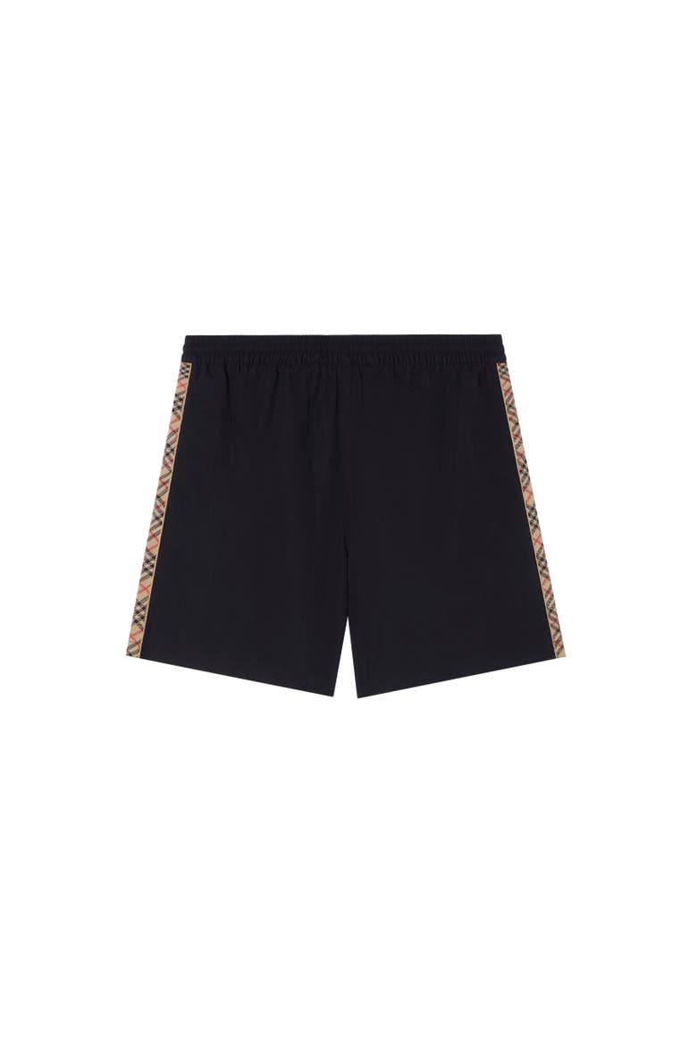 Check Trim Swim Shorts, Alternate, color, Black
