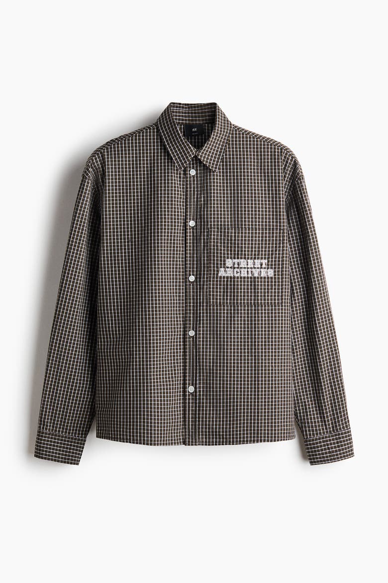 Relaxed-Fit Printed Cotton Poplin Shirt, Alternate, color, Khaki green/Street Archives