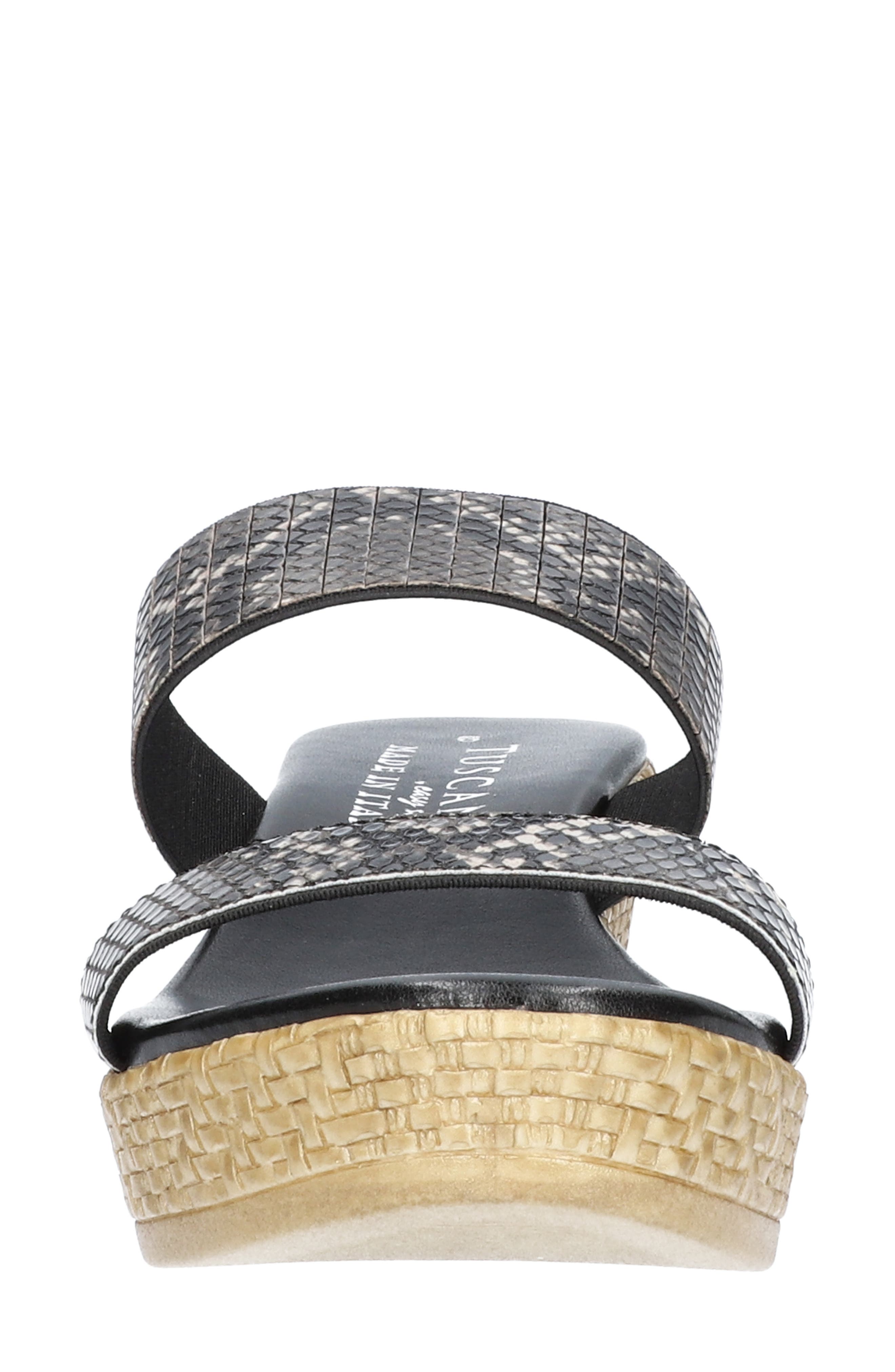 Terina Wedge Slide Sandal, Alternate, color, BLACK SNAKE GORE