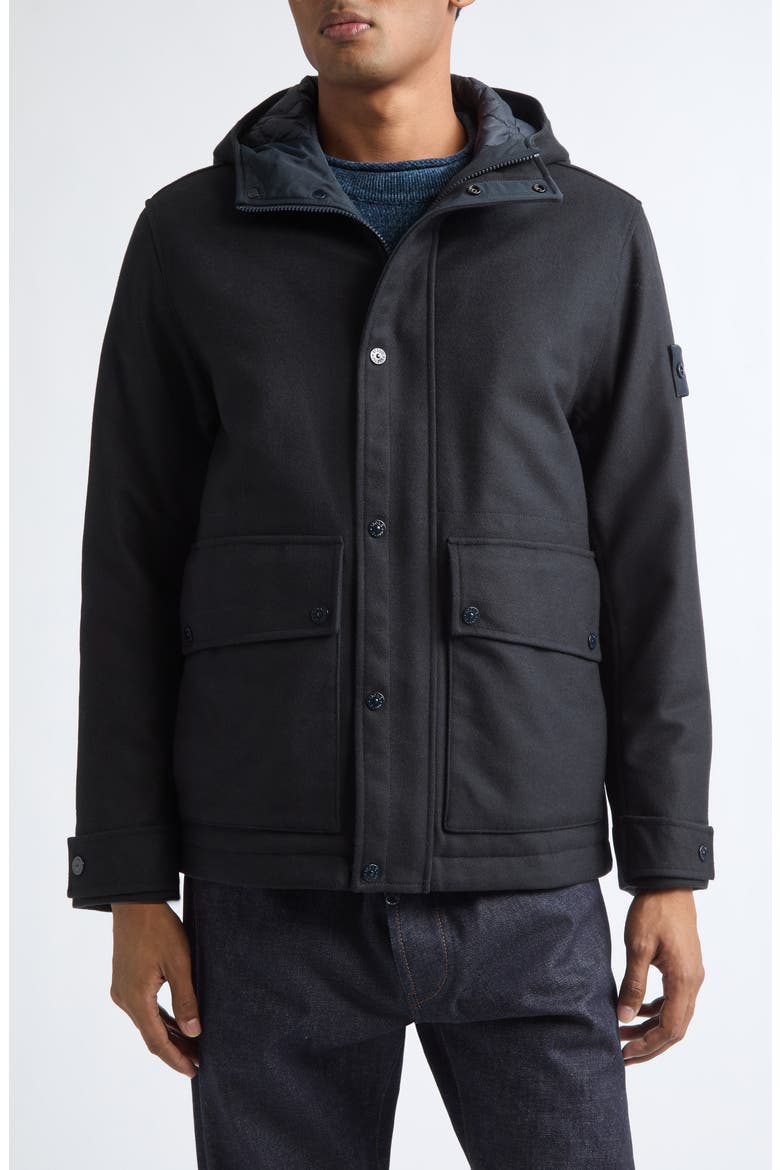 Wool Short Parka, Main, color, V0020 NAVY BLUE