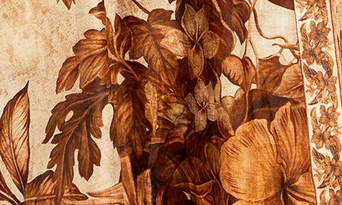 City Chic The Maddie Print Long Sleeve Wrap Maxi Dress In Brown