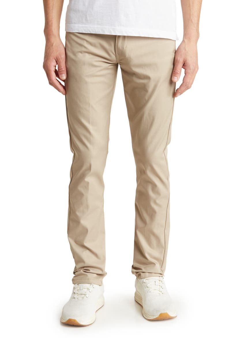Soft Micro Twill Stretch Pants, Main, color, TAN