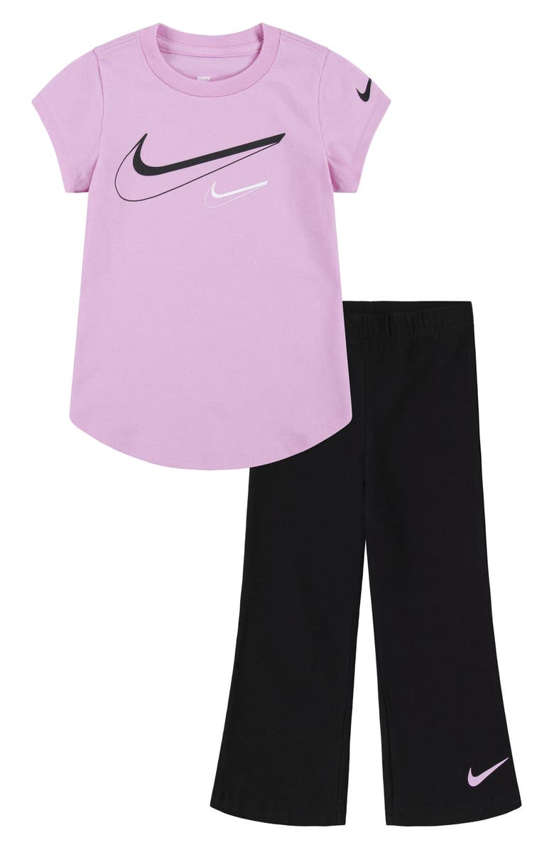 Nike Kids' Short Sleeve Logo Graphic T-Shirt & Flare Leggings Set, Main, color,