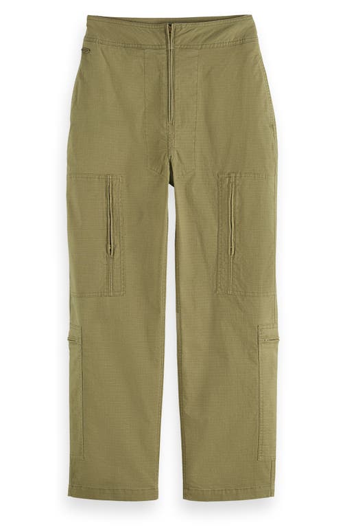 Scotch & Soda Ripstop Cargo Pants In Washed Military