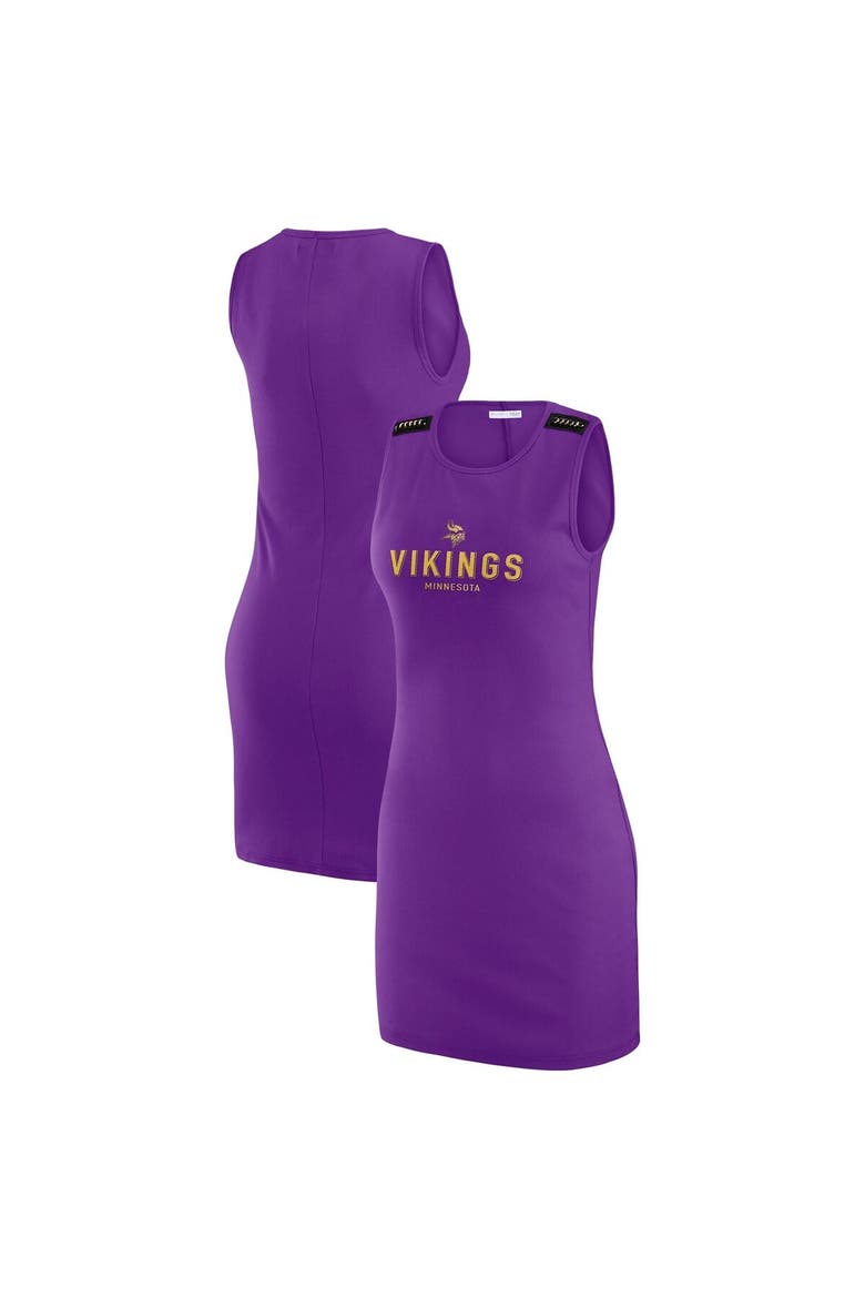 Women's WEAR by Erin Andrews x Gracie Hunt Purple Minnesota Vikings Ribbed Tank Dress, Alternate, color, Purple