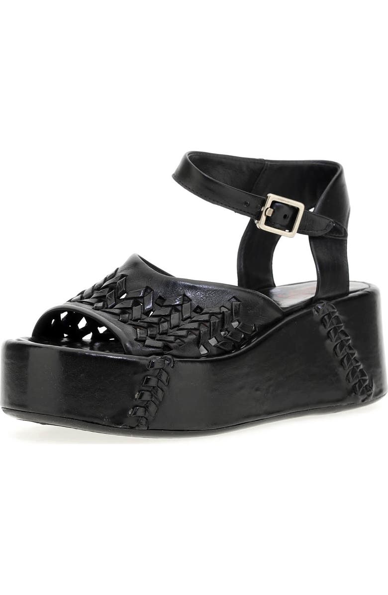 A.S.98 Maddox Ankle Strap Platform Sandal, Main, color, Black