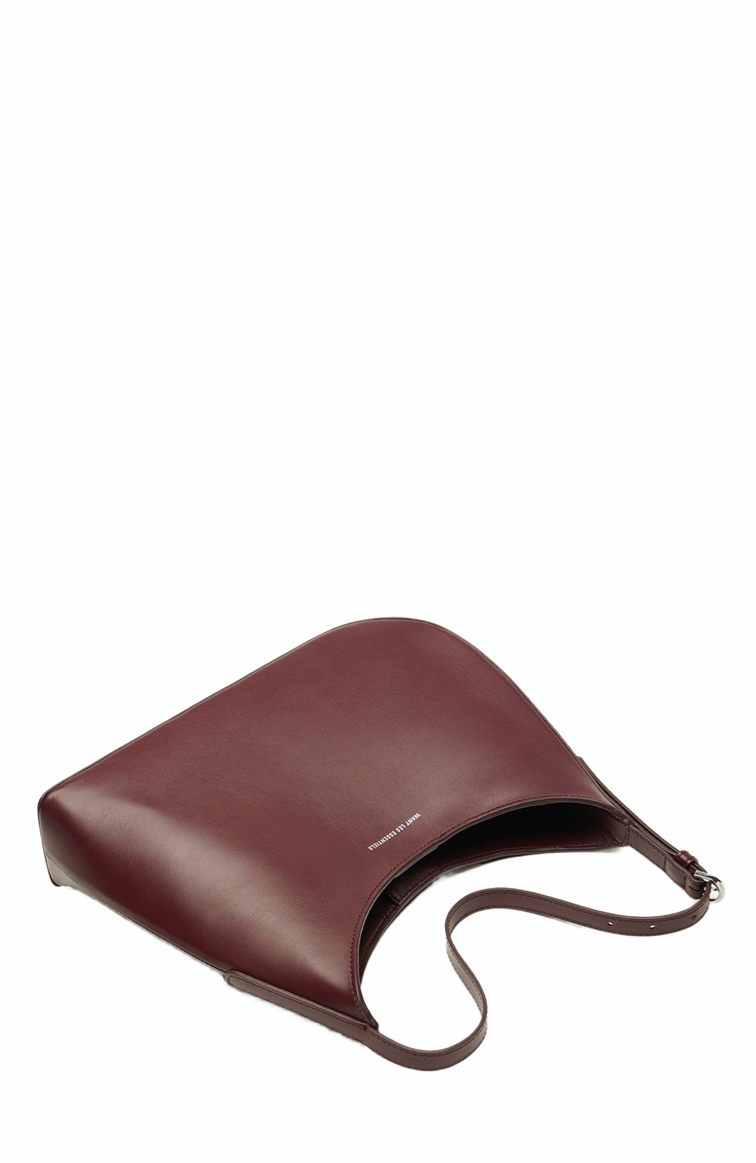Arch Smooth Leather Shoulder Bag, Alternate, color, Dark Cherry