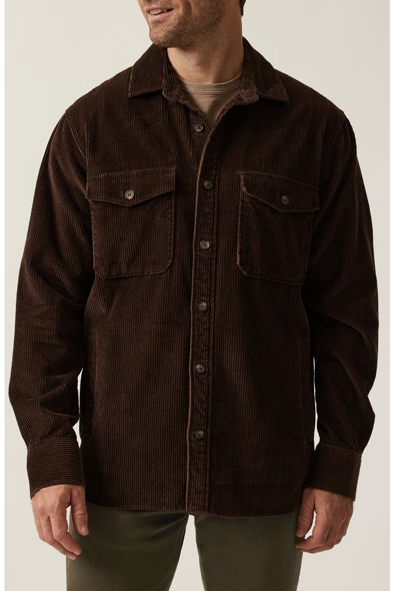 Corduroy Overshirt, Main, color, CHOCOLATE BROWN