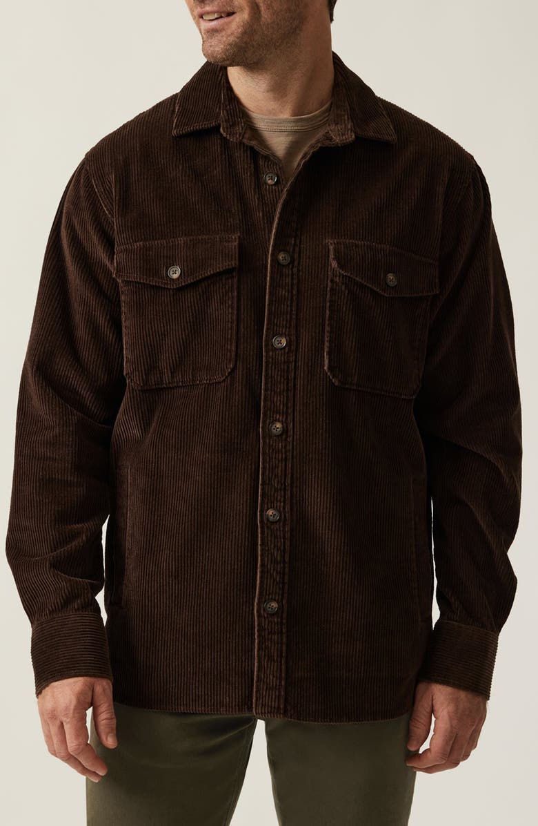 34 Heritage Corduroy Overshirt, Main, color, Chocolate Brown