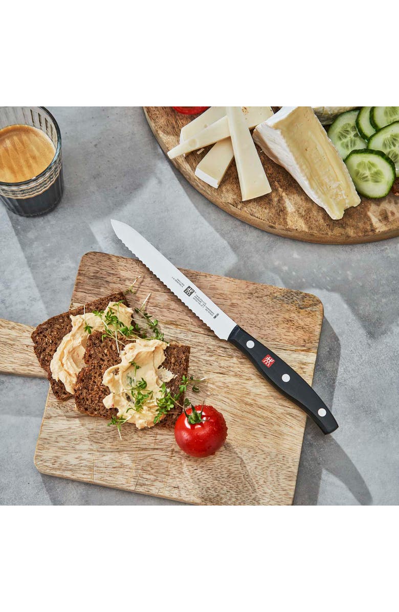 ZWILLING TWIN Signature 5-Inch Serrated Edge Knife, Alternate, color, Silver