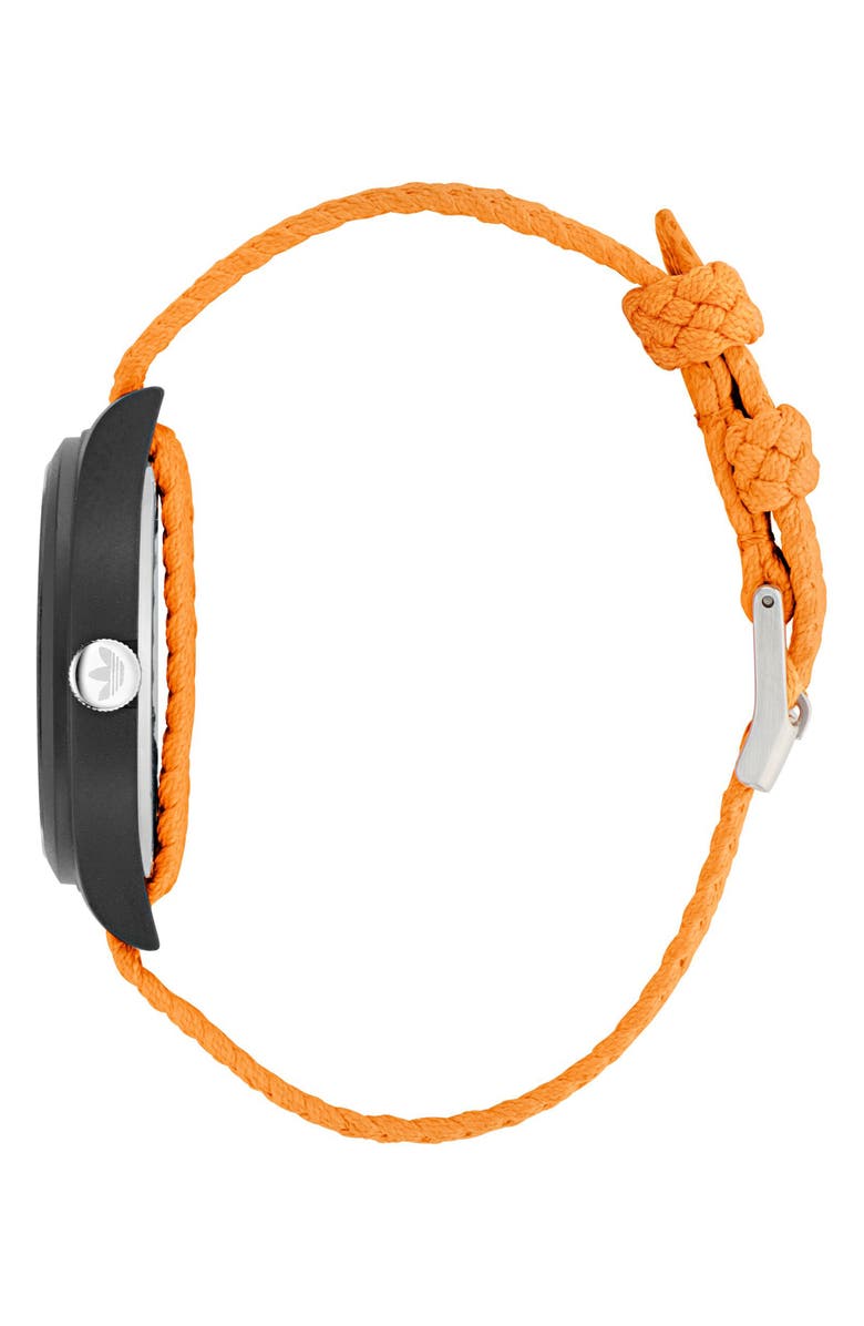 adidas AO Style Orange Basketball Dial Webbing Strap Watch, 39mm, Alternate, color, 