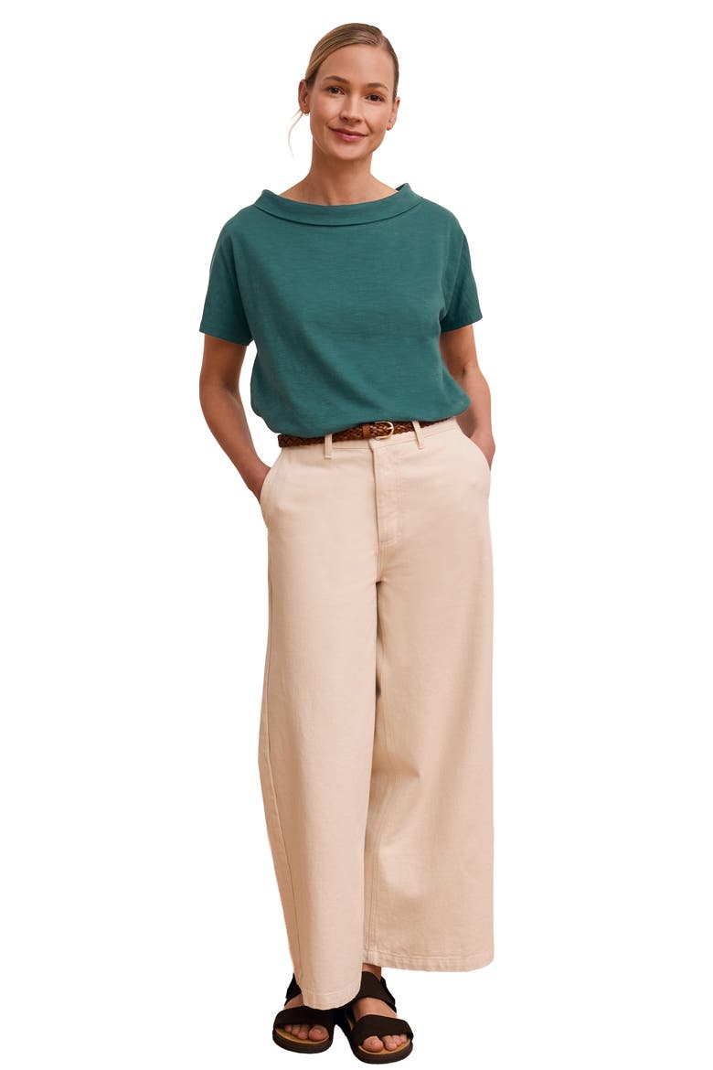 Sculpted Boat Neck Relaxed T-Shirt, Alternate, color, Teal