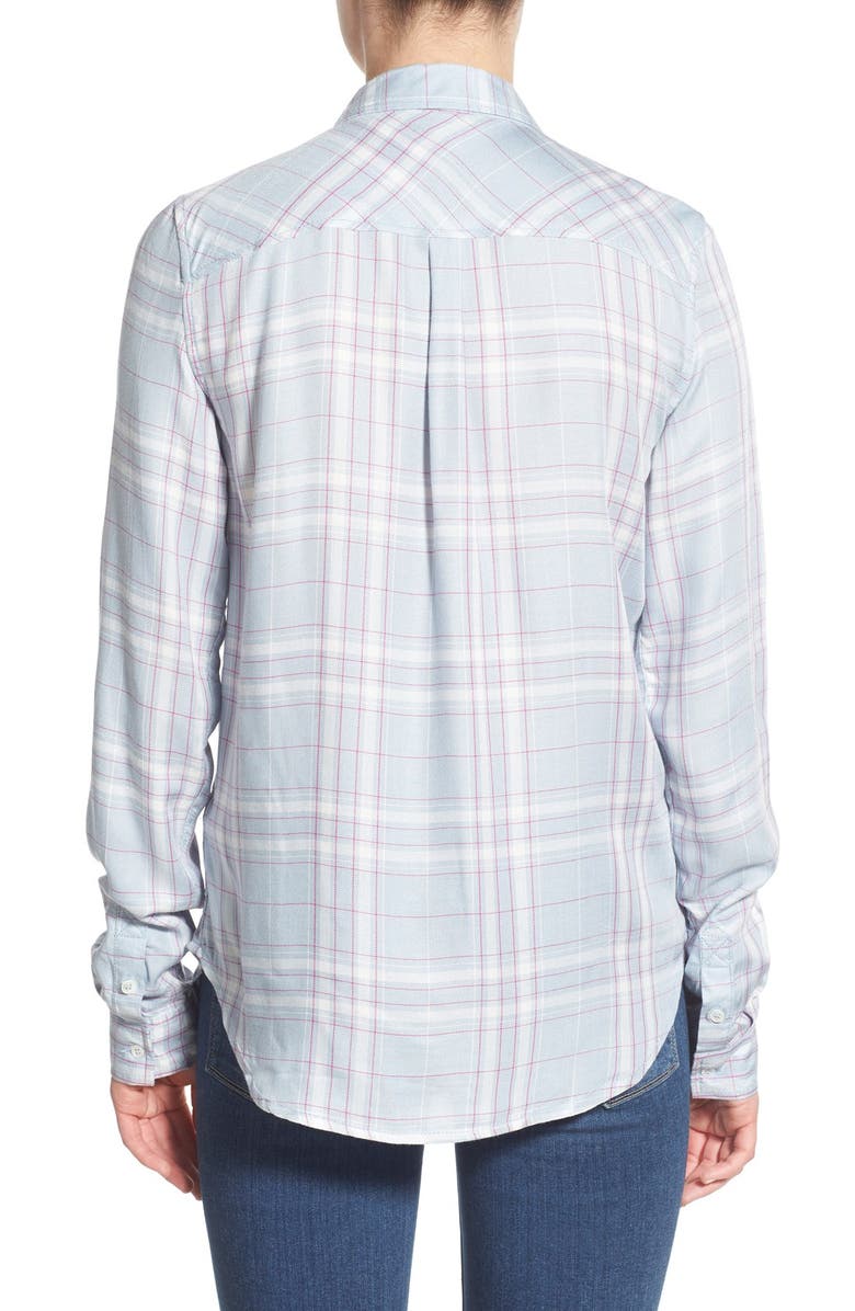 PAIGE 'Mya' Plaid Shirt, Alternate, color, Blue Fog/ White/ Fuschia