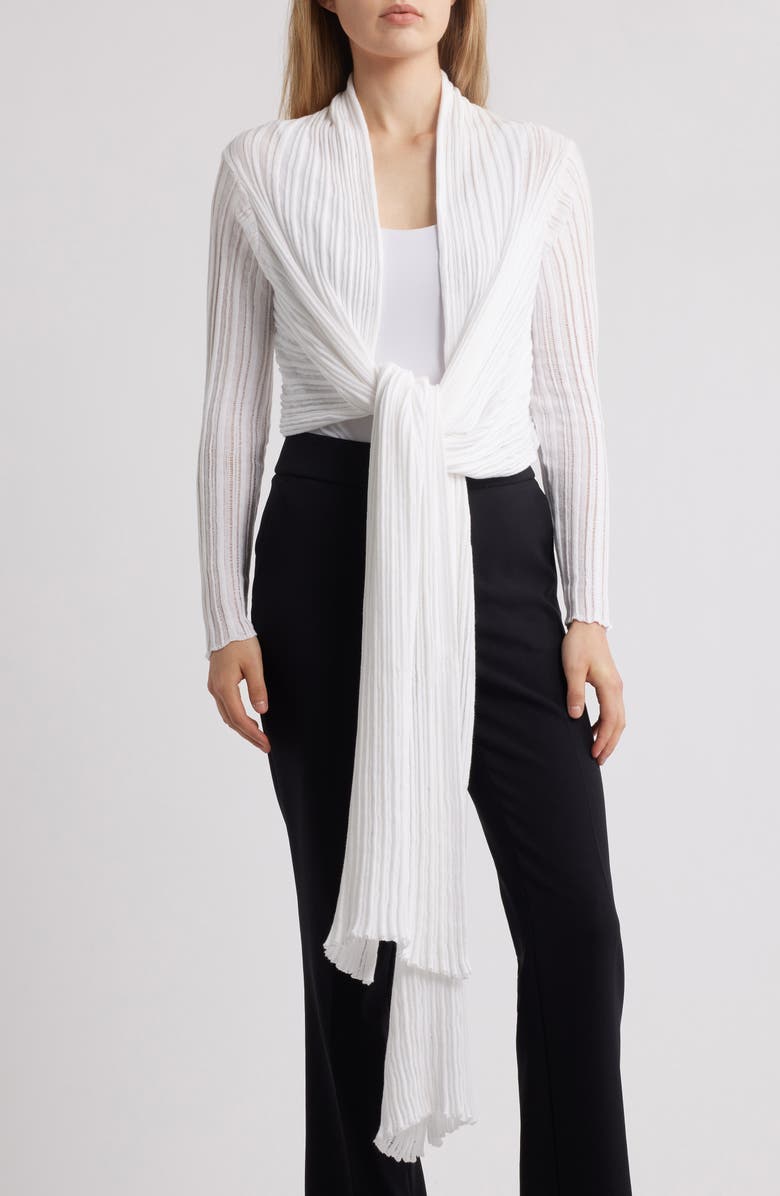 Anne Klein Open Stitch Wrap Cardigan, Alternate, color, 